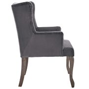 French vintage dining performance velvet armchair in gray additional photo 5 of 5