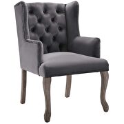 French vintage dining performance velvet armchair in gray by Modway additional picture 6