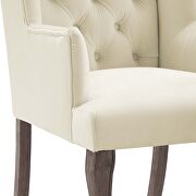 French vintage dining performance velvet armchair in ivory additional photo 2 of 5