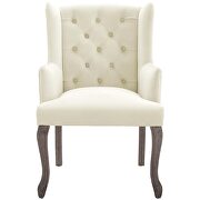 French vintage dining performance velvet armchair in ivory additional photo 3 of 5