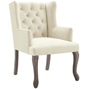 French vintage dining performance velvet armchair in ivory by Modway additional picture 6