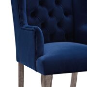 French vintage dining performance velvet armchair in navy additional photo 2 of 5
