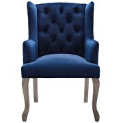French vintage dining performance velvet armchair in navy additional photo 3 of 5