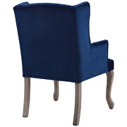 French vintage dining performance velvet armchair in navy additional photo 4 of 5
