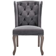 French vintage dining performance velvet side chair in gray additional photo 3 of 5