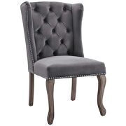 French vintage dining performance velvet side chair in gray by Modway additional picture 6
