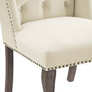 French vintage dining performance velvet side chair in ivory additional photo 2 of 5