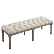 French vintage upholstered fabric bench in beige by Modway additional picture 2