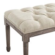 French vintage upholstered fabric bench in beige by Modway additional picture 3