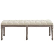 French vintage upholstered fabric bench in beige by Modway additional picture 4