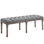 French vintage upholstered fabric bench in light gray by Modway additional picture 6