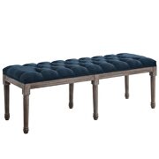 French vintage upholstered fabric bench in navy by Modway additional picture 6