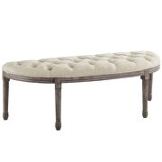 Vintage french upholstered fabric semi-circle bench in beige by Modway additional picture 2
