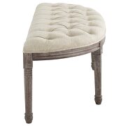 Vintage french upholstered fabric semi-circle bench in beige by Modway additional picture 5