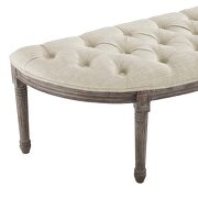Vintage french upholstered fabric semi-circle bench in beige by Modway additional picture 6