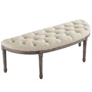 Vintage french upholstered fabric semi-circle bench in beige by Modway additional picture 7