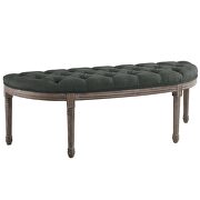 Vintage french upholstered fabric semi-circle bench in gray by Modway additional picture 2