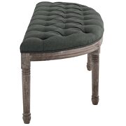 Vintage french upholstered fabric semi-circle bench in gray by Modway additional picture 4