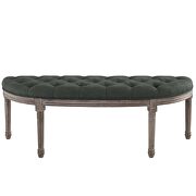 Vintage french upholstered fabric semi-circle bench in gray by Modway additional picture 5