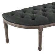 Vintage french upholstered fabric semi-circle bench in gray by Modway additional picture 6