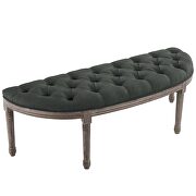 Vintage french upholstered fabric semi-circle bench in gray by Modway additional picture 7