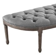 Vintage french upholstered fabric semi-circle bench in light gray by Modway additional picture 6
