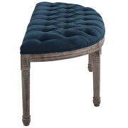 Vintage french upholstered fabric semi-circle bench in navy by Modway additional picture 4
