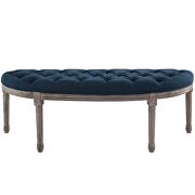 Vintage french upholstered fabric semi-circle bench in navy by Modway additional picture 5