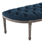 Vintage french upholstered fabric semi-circle bench in navy by Modway additional picture 6