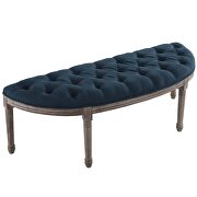 Vintage french upholstered fabric semi-circle bench in navy by Modway additional picture 7