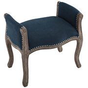 Vintage french upholstered fabric bench in navy by Modway additional picture 2