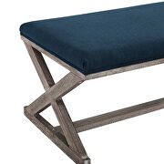 Vintage french x-brace upholstered fabric bench in navy by Modway additional picture 3