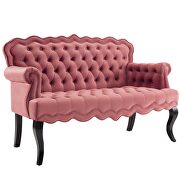 Chesterfield button tufted loveseat performance velvet settee in dusty rose by Modway additional picture 4