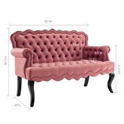 Chesterfield button tufted loveseat performance velvet settee in dusty rose by Modway additional picture 6