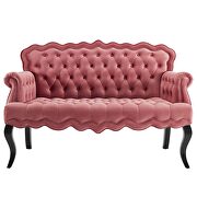 Chesterfield button tufted loveseat performance velvet settee in dusty rose by Modway additional picture 8