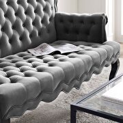 Chesterfield button tufted loveseat performance velvet settee in gray by Modway additional picture 2