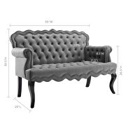 Chesterfield button tufted loveseat performance velvet settee in gray by Modway additional picture 4