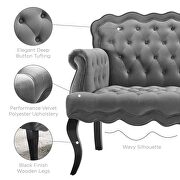 Chesterfield button tufted loveseat performance velvet settee in gray by Modway additional picture 9