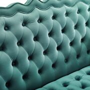 Chesterfield button tufted loveseat performance velvet settee in teal additional photo 2 of 8