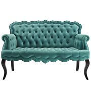 Chesterfield button tufted loveseat performance velvet settee in teal by Modway additional picture 7