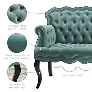 Chesterfield button tufted loveseat performance velvet settee in teal by Modway additional picture 8