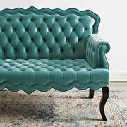Chesterfield button tufted loveseat performance velvet settee in teal by Modway additional picture 9