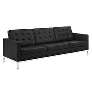 Faux leather sofa in silver black additional photo 2 of 3