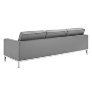 Faux leather sofa in silver gray by Modway additional picture 3