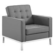 Faux leather chair in silver gray by Modway additional picture 2
