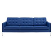Faux leather sofa in silver navy by Modway additional picture 4