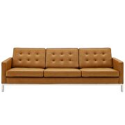 Faux leather sofa in silver tan additional photo 2 of 3