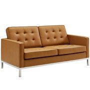 Faux leather loveseat in silver tan by Modway additional picture 2