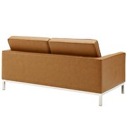 Faux leather loveseat in silver tan by Modway additional picture 3