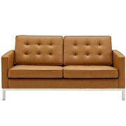Faux leather loveseat in silver tan by Modway additional picture 4